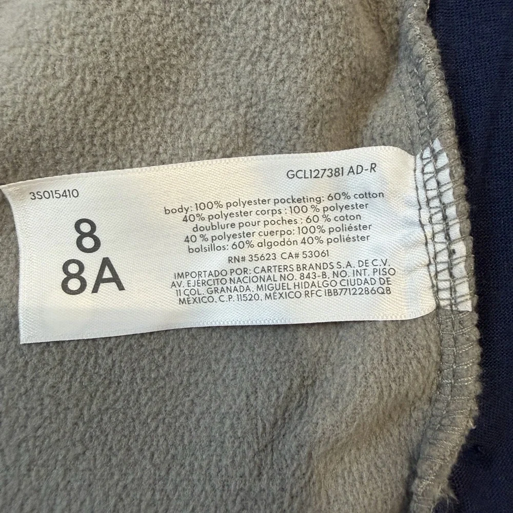 OshKosh B'gosh Kid Colorblock Fleece Knit Jacket -Boys Size 8 New with Tags